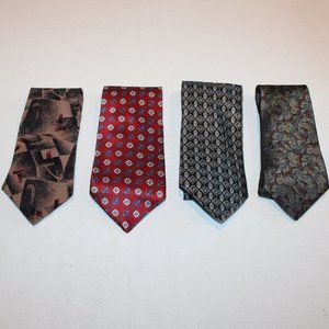 4 Stafford & Stafford Executive 100% silk neckties abstract floral classic lot